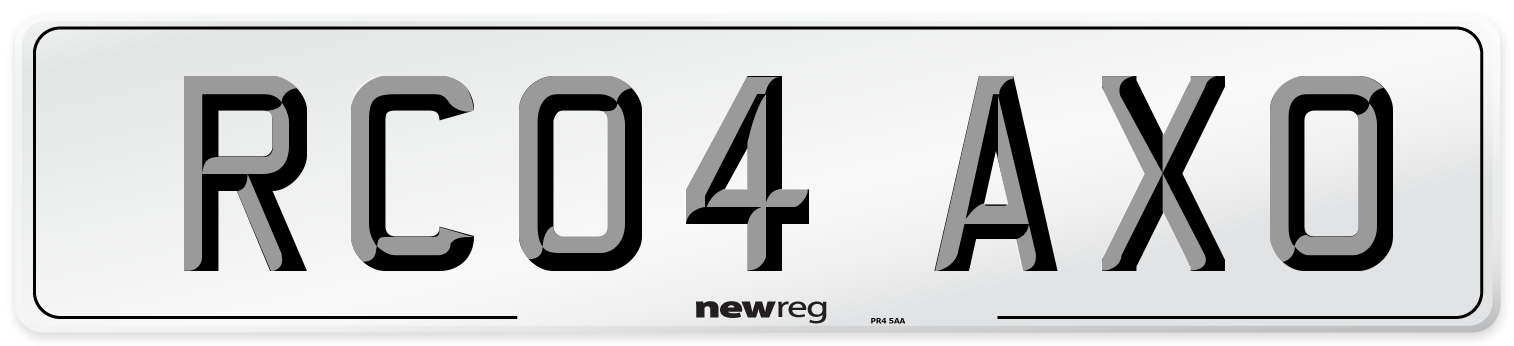 RC04 AXO Number Plate from New Reg